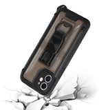 For Apple iPhone 11 (XI6.1) Opener Metal Magnetic Kickstand Hybrid Case Cover - Black