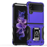 For Samsung Galaxy Z Flip 4 OPTIMUM Magnetic Ring Stand Hybrid Case Cover - Dark Purple