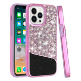 For Apple iPhone 11 (XI6.1) Pearl Diamond Glitter Hybrid Case Cover - Purple