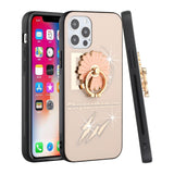 For Apple iPhone 11 (XI6.1) SPLENDID Diamond Glitter Ornaments Engraving Case Cover - Flower Ring Gold