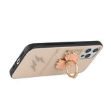 For Apple iPhone 11 (XI6.1) SPLENDID Diamond Glitter Ornaments Engraving Case Cover - Flower Ring Gold