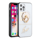For Apple iPhone 11 (XI6.1) SPLENDID Diamond Glitter Ornaments Engraving Case Cover - Flower Ring White