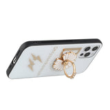 For Apple iPhone 11 (XI6.1) SPLENDID Diamond Glitter Ornaments Engraving Case Cover - Flower Ring White