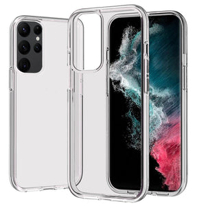 For Samsung S23 Ultra Sturdy Ultra Thick 3mm Transparent Hybrid Case Cover - Clear
