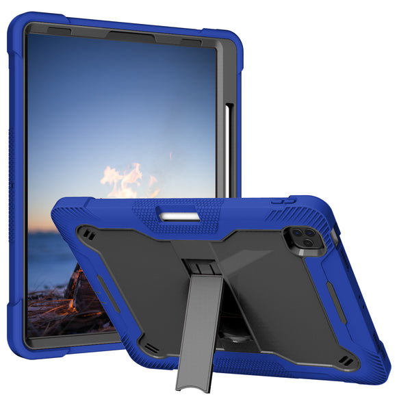 For Apple iPad Pro 12.9 inch (2021) Tough Tablet Strong Kickstand Hybrid Case Cover - Dark Blue