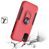 For Samsung Galaxy A03s Tough Strong Dual Layer Flat Hybrid Case Cover - Red