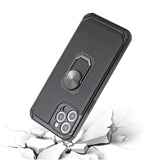 For iPhone 13 Pro Max Tough Rugged Hybrid with Magnetic Ring Stand Case Cover - Black