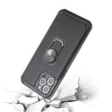 For iPhone 12 Pro Max 6.7 Tough Rugged Hybrid with Magnetic Ring Stand Case Cover - Black