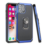 For iPhone 12 Pro Max 6.7 Tough Rugged Hybrid with Magnetic Ring Stand Case Cover - Dark Blue