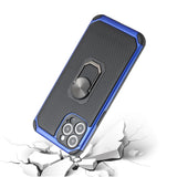 For iPhone 12 Pro Max 6.7 Tough Rugged Hybrid with Magnetic Ring Stand Case Cover - Dark Blue