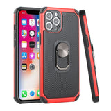 For iPhone 12 Pro Max 6.7 Tough Rugged Hybrid with Magnetic Ring Stand Case Cover - Red