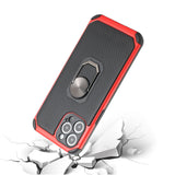 For iPhone 13 Pro Max Tough Rugged Hybrid with Magnetic Ring Stand Case Cover - Red