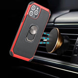 For iPhone 13 Pro Max Tough Rugged Hybrid with Magnetic Ring Stand Case Cover - Red