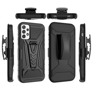 For Apple iPhone 14 PRO MAX 6.7" V 3in1 Combo Kickstand Holster Cover Case - Black