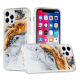 For iPhone 12 Pro Max 6.7 Vogue Epoxy Glitter Hybrid Case Cover - Marble C