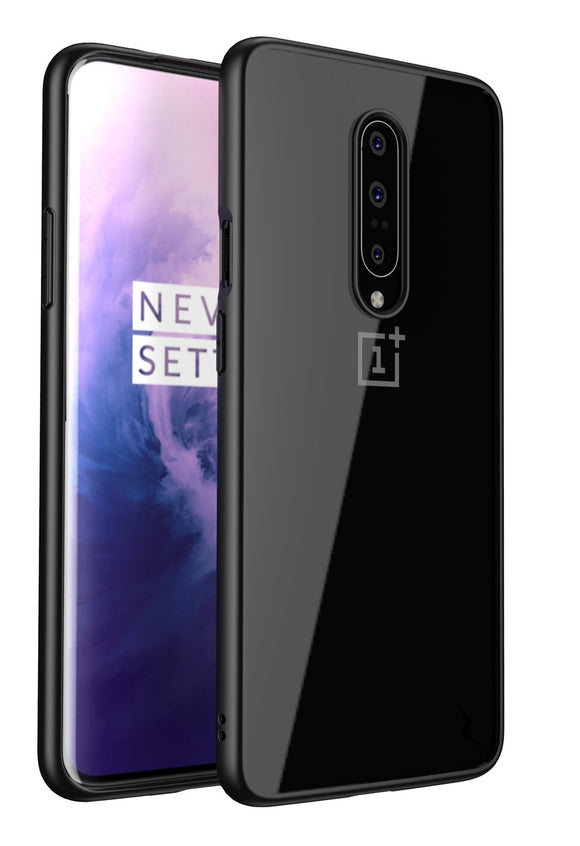 FOR ONEPLUS 7 PRO CASE - REFINE SERIES BY ZIZO SLIM CLEAR WITH PC METALLIC BUMPER-BLACK & CLEAR
