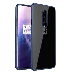 FOR ONEPLUS 7 PRO CASE - REFINE SERIES BY ZIZO SLIM CLEAR WITH PC METALLIC BUMPER-BLUE & CLEAR