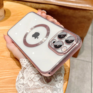 MagSafe Magnetic Clear Electroplating Case For iPhone 13 Pro Max - RoseGold