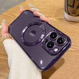 MagSafe Magnetic Clear Electroplating Case For iPhone 14 Pro Max - Purple