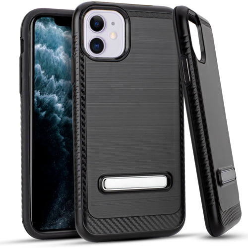 iPhone 11 6.1 Metal Stand Brushed Case Black