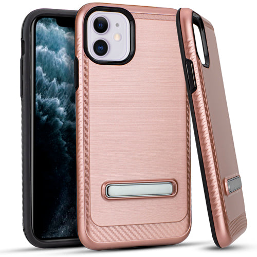 iPhone 11 6.1 Metal Stand Brushed Case ROSE GOLD