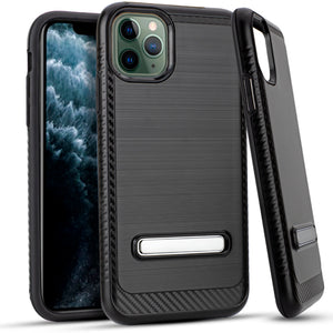 iPhone 11 Pro MAX 6.5 Metal Stand Brushed Case Black