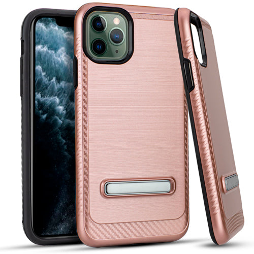 iPhone 11 Pro MAX 6.5 Metal Stand Brushed Case Rose Gold