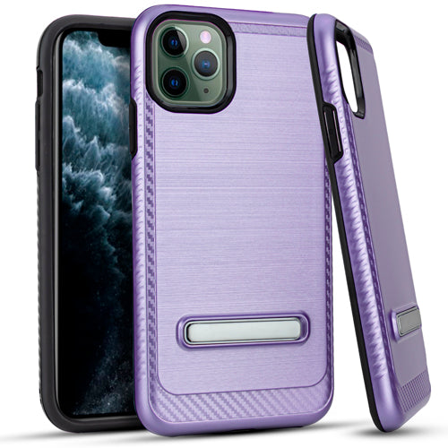 iPhone 11 Pro MAX 6.5 Metal Stand Brushed Case Purple