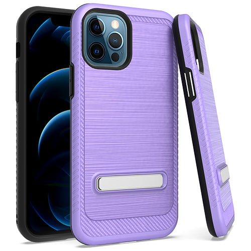 iPhone 12 Pro MAX 6.7 Metal Stand Brushed Case Purple
