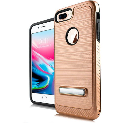 iPhone 8 Plus /7P /6P Metal Stand Brushed Case Rose Gold