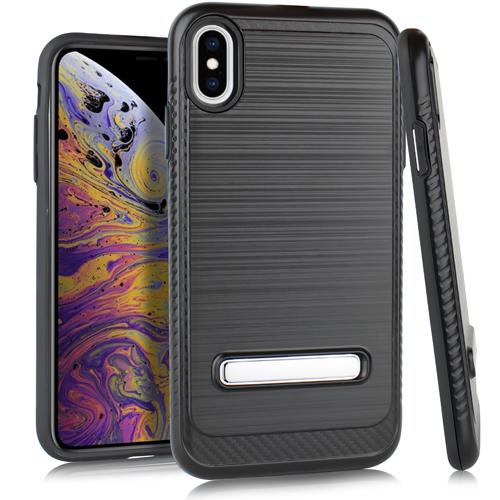 iPhone XS Max 6.5 Metal Stand Brushed Case Black