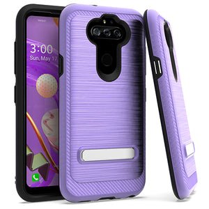 LG Aristo 5 K31 Fortune 3 Metal Stand Brushed Case Purple