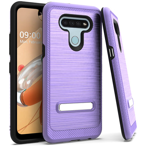LG K51 Metal Stand Brushed Case Purple