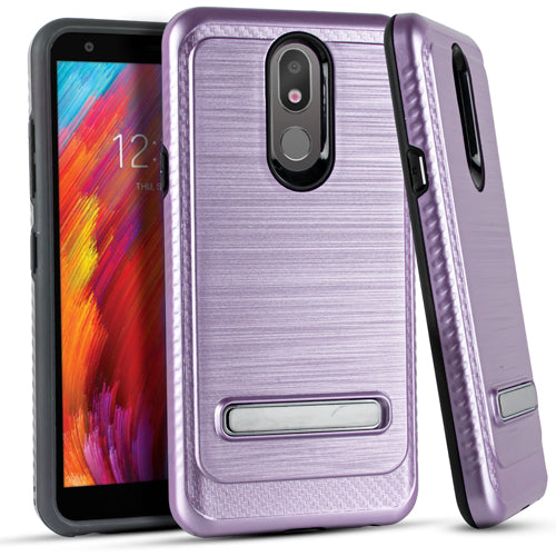 LG Aristo 4 PLUS X320 Metal Stand Brushed Case Purple
