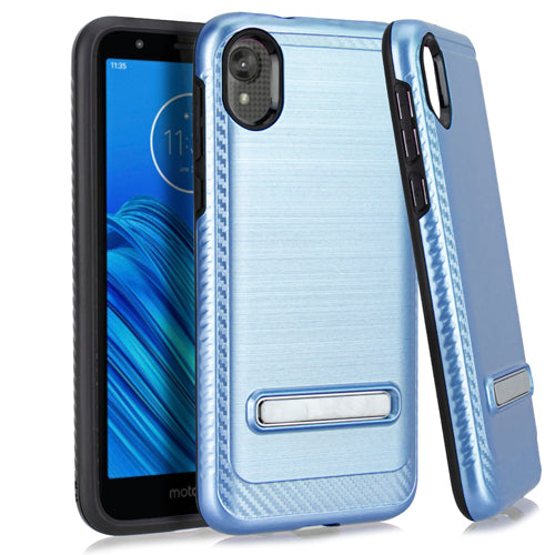 Motorola Moto E6 Metal Stand Brushed Case Dr. Blue