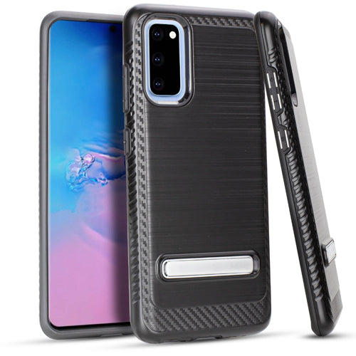Samsung S20 6.2 Metal Stand Brushed Case Black