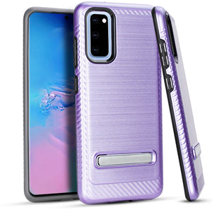 Samsung S20 6.2 Metal Stand Brushed Case Purple