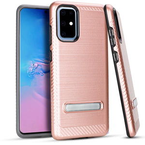 Samsung S20 PLUS 6.7 Metal Stand Brushed Case Rose Gold