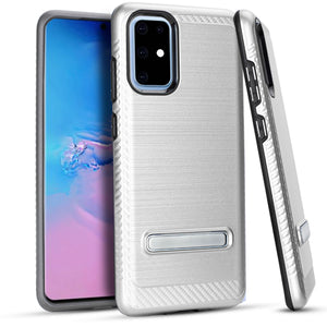 Samsung S20 PLUS 6.7 Metal Stand Brushed Case Silver