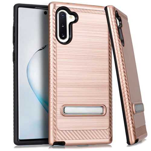 Samsung Note 10 Metal Stand Brushed Case Rose Gold