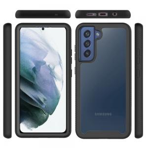 Samsung Galaxy S22 Shockproof Heavy Duty Bumper Case - Clear/Black
