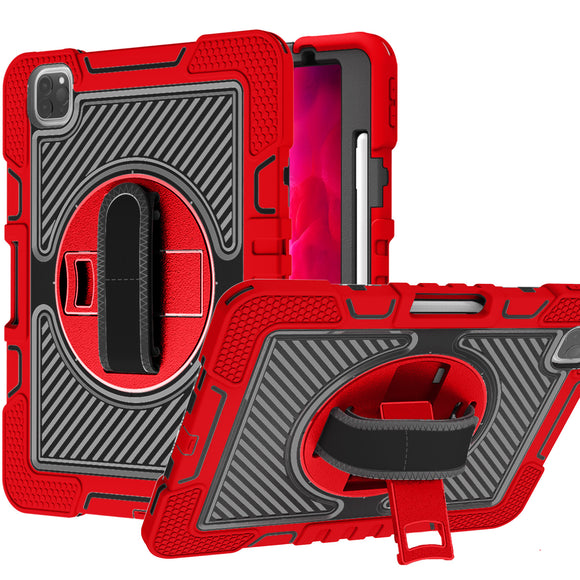 For Apple iPad Air 4th Gen 10.9 inch (2020) 3in1 Multi-Functional Tablet Case for Hand, Shoulder, Pencil & Stand - Red