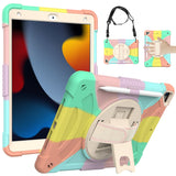 For Apple iPad Air 4 / iPad Air 5 / iPad Pro 11 inch 3in1 Tablet Hand and Shoulder Strap with Kickstand 3in1 Tough Hybrid - Colorful