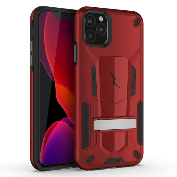 ZIZO TRANSFORM IPHONE 11 PRO (2019) CASE - BUILT-IN KICKSTAND AND UV COATED PC/TPU LAYERS-Black-Red/Black