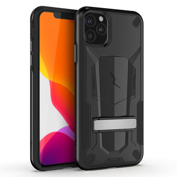 ZIZO TRANSFORM IPHONE 11 PRO MAX (2019) CASE - BUILT-IN KICKSTAND AND UV COATED PC/TPU LAYERS-Black/Black