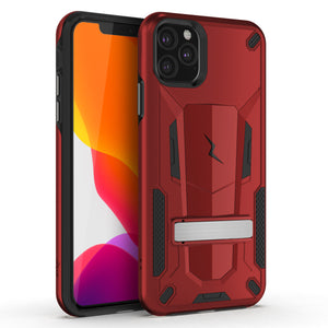 ZIZO TRANSFORM IPHONE 11 PRO MAX (2019) CASE - BUILT-IN KICKSTAND AND UV COATED PC/TPU LAYERS-Red/Black