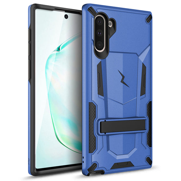 ZIZO TRANSFORM SAMSUNG GALAXY NOTE 10 CASE - BUILT-IN KICKSTAND AND UV COATED PC/TPU LAYERS - BLUE and BLACK
