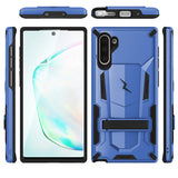 ZIZO TRANSFORM SAMSUNG GALAXY NOTE 10 CASE - BUILT-IN KICKSTAND AND UV COATED PC/TPU LAYERS - BLUE and BLACK