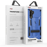 ZIZO TRANSFORM SAMSUNG GALAXY NOTE 10 CASE - BUILT-IN KICKSTAND AND UV COATED PC/TPU LAYERS - BLUE and BLACK