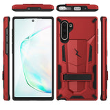 ZIZO TRANSFORM SAMSUNG GALAXY NOTE 10 CASE - BUILT-IN KICKSTAND AND UV COATED PC/TPU LAYERS - RED ~and BLACK